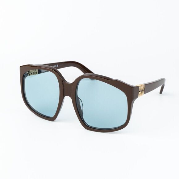 Miu Miu Women Sunglasses Chocolate Blue Oversized MUA07S 24D20R NEW AUTHENTIC main image 9